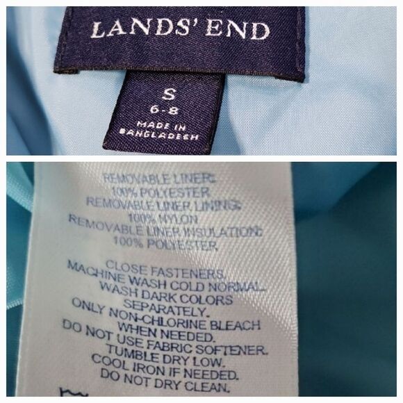 🔸️Lands End Turquoise Lightweight Puffer Jacket Small - Picture 11 of 12